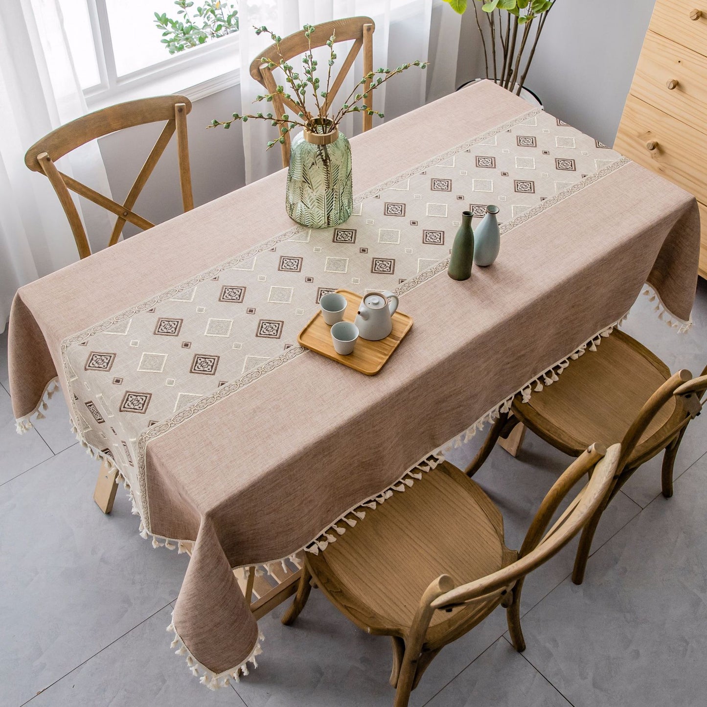 Linen Ethnic Style Linen Washable Tablecloth Pastoral Style Tablecloth Rectangular Table Flag Table Mat Tea Table Tablecloth