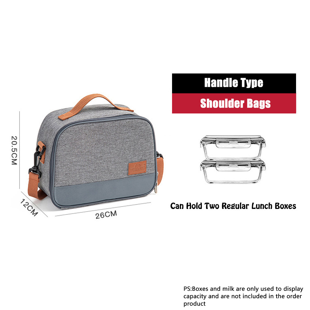 Lunch Box Bag Aluminum Foil Office Worker Thermal Insulation Fashion Student Lunch Bag With Canvas Tote Bag Round Thickened