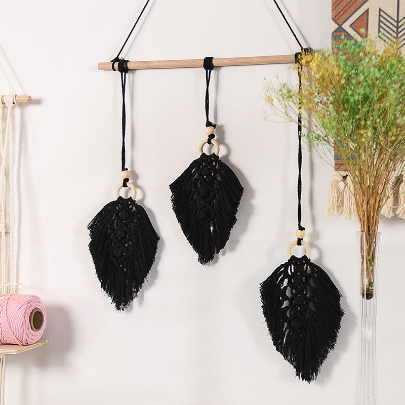 Handwoven INS Tassel Tapestry Cotton Thread Ornament Living Room Bedroom Bohemian Tapestry Pocket