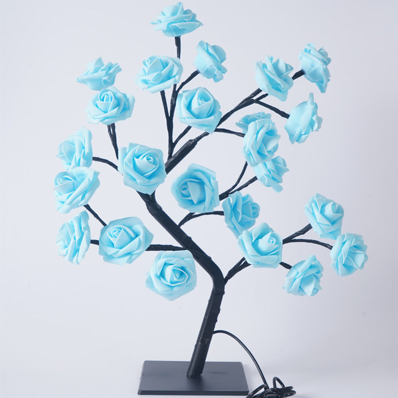 Led Rose Tree Bouquet Table Lamp Bedside Night Light USB Powered Home Decoration Exquisite Decoration Gift Lamp