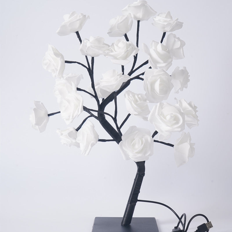 Led Rose Tree Bouquet Table Lamp Bedside Night Light USB Powered Home Decoration Exquisite Decoration Gift Lamp