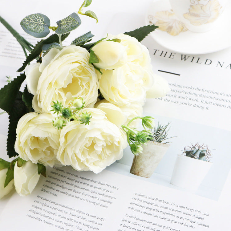 5 Small Peonies Korean Small Bouquets 5 Philips Rose Simulation Flowers Household Wedding Rose Bouquets
