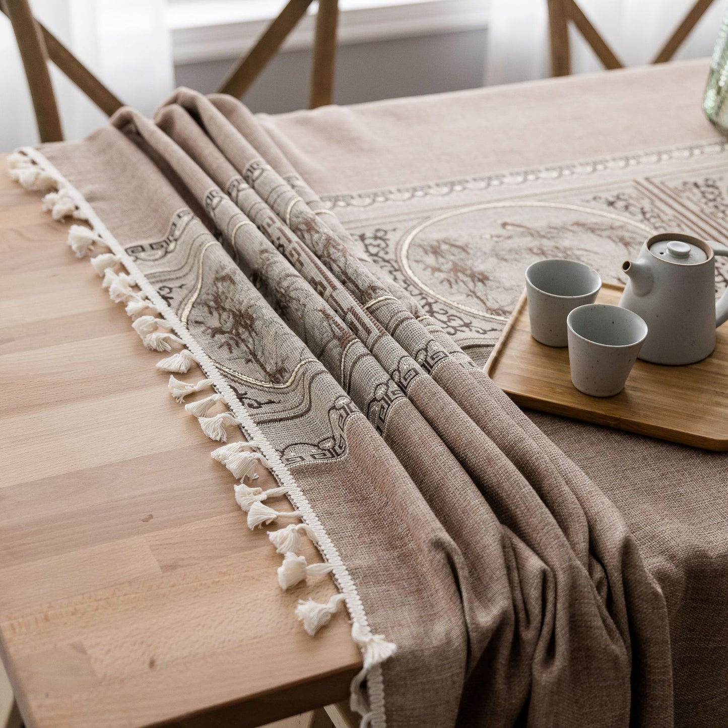 Linen Ethnic Style Linen Washable Tablecloth Pastoral Style Tablecloth Rectangular Table Flag Table Mat Tea Table Tablecloth