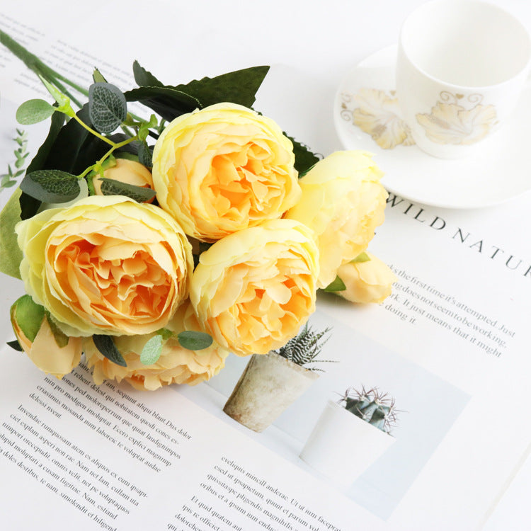 5 Small Peonies Korean Small Bouquets 5 Philips Rose Simulation Flowers Household Wedding Rose Bouquets