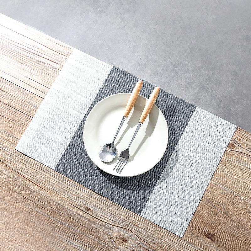 Simple Placemats PVC Non-Slip Heat Insulation European-Style PVC Table Mats Disposable Environmental Protection Dishes Western Placemats