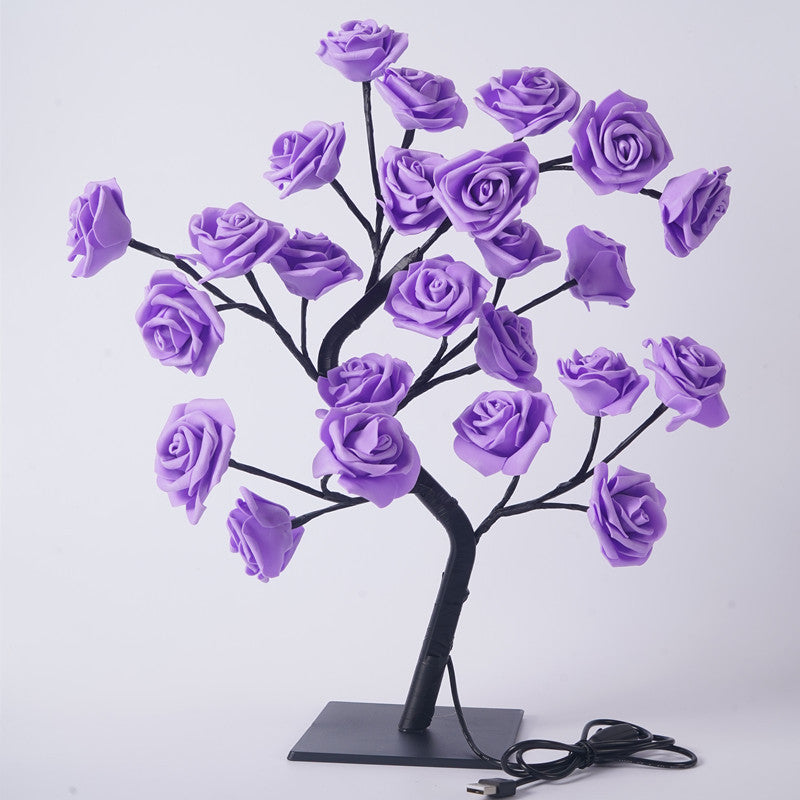 Led Rose Tree Bouquet Table Lamp Bedside Night Light USB Powered Home Decoration Exquisite Decoration Gift Lamp