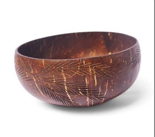 Net Red Creative Log Hanging Carved Coconut Bowl Coconut Bowl Set Fruit Salad Light Food Bowl
