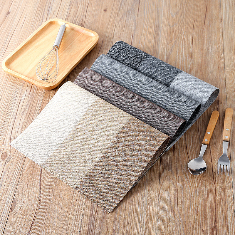 Simple Placemats PVC Non-Slip Heat Insulation European-Style PVC Table Mats Disposable Environmental Protection Dishes Western Placemats