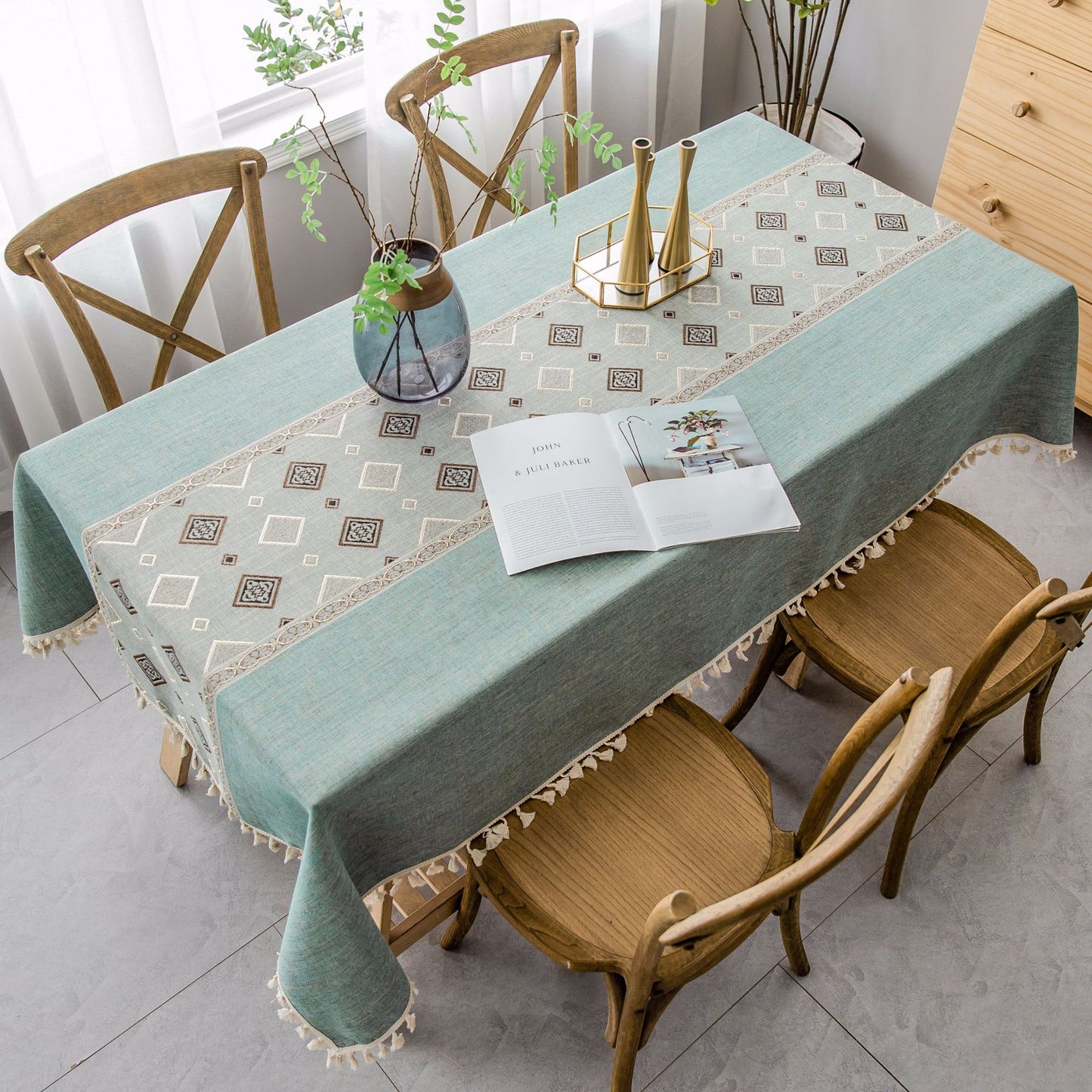 Linen Ethnic Style Linen Washable Tablecloth Pastoral Style Tablecloth Rectangular Table Flag Table Mat Tea Table Tablecloth