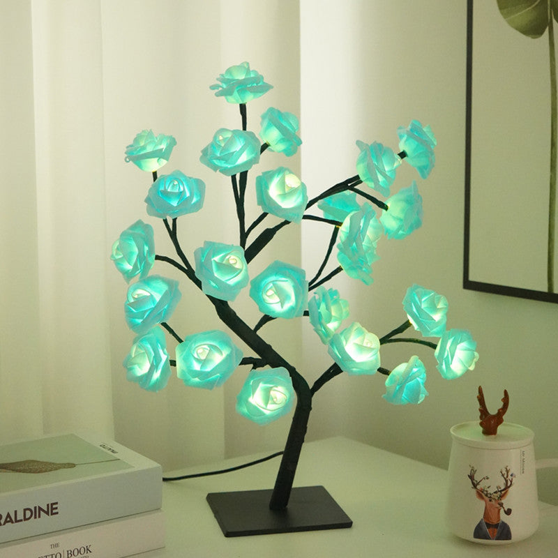 Led Rose Tree Bouquet Table Lamp Bedside Night Light USB Powered Home Decoration Exquisite Decoration Gift Lamp