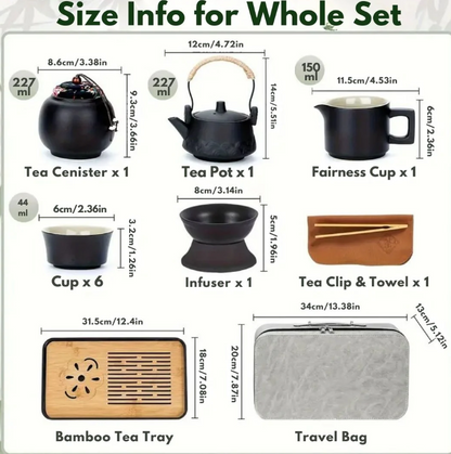 14-Piece Portable Travel Tea Set