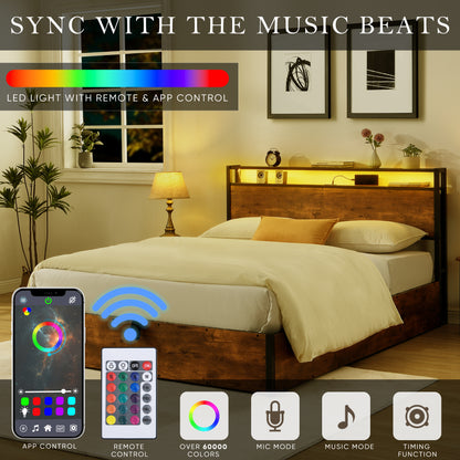 Full-Size Lift-Up Storage Bed Frame