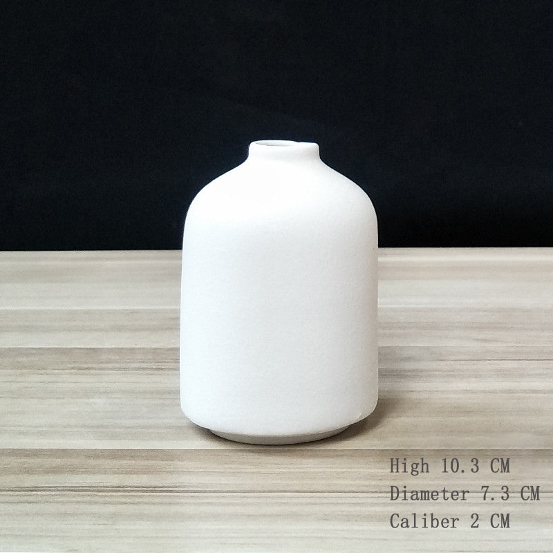 Simple Retro Frosted Ceramic Vase, Coarse Ceramic Round Bottle, Creative Home Decoration, Nordic Pastoral Style Handicrafts