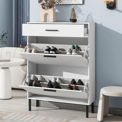 Shoe Cabinet with Two Flip Drawers
