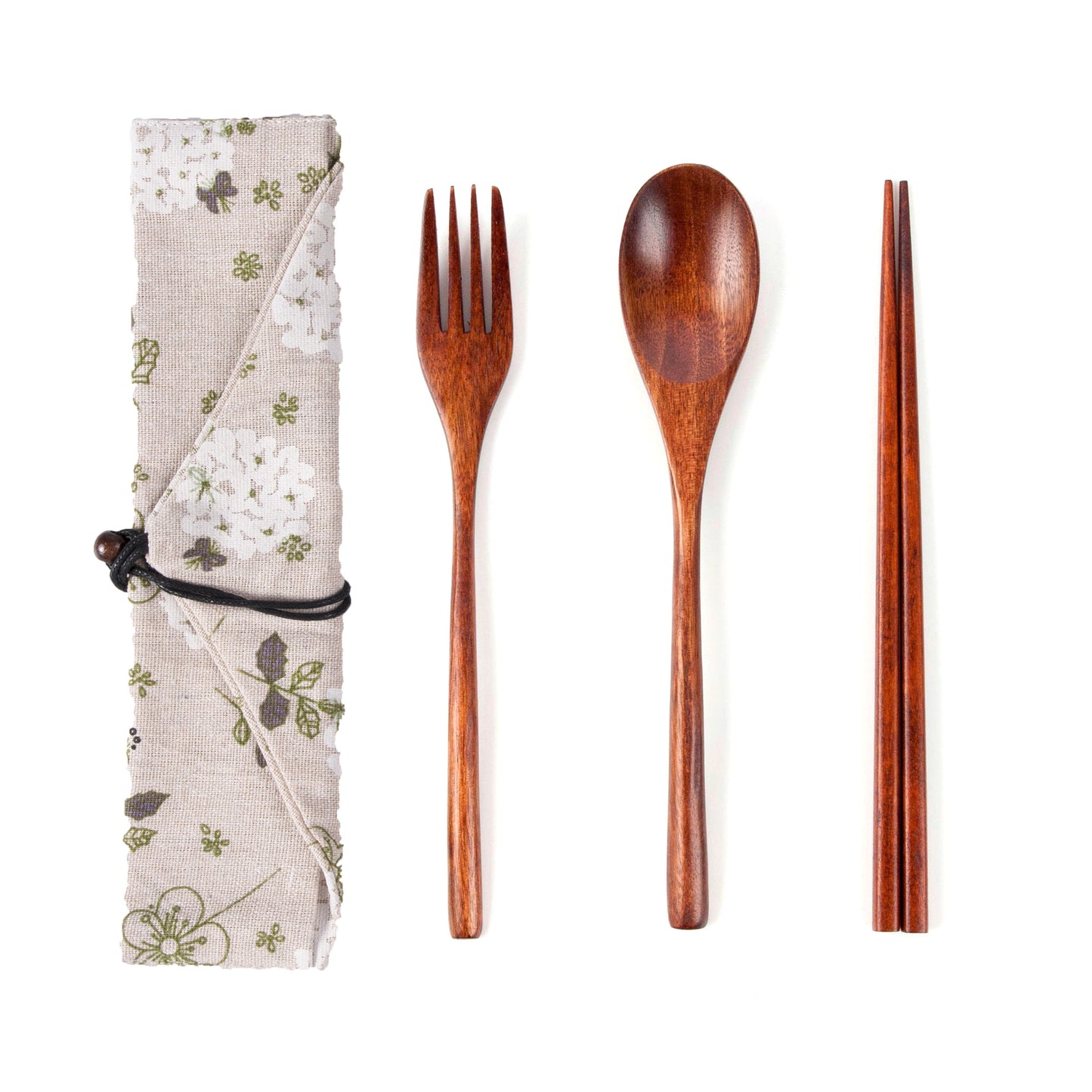 Japanese Style Long Handled Spoons, Forks, Chopsticks, Three Piece Set Of Wooden Portable Tableware, Chopsticks, Spoons, Set