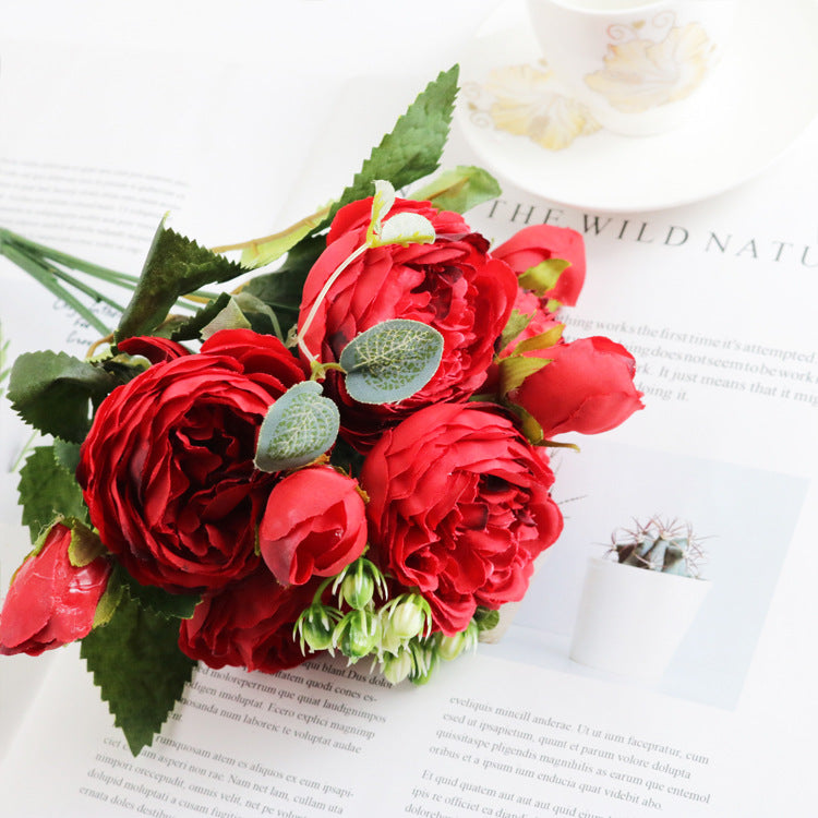 5 Small Peonies Korean Small Bouquets 5 Philips Rose Simulation Flowers Household Wedding Rose Bouquets