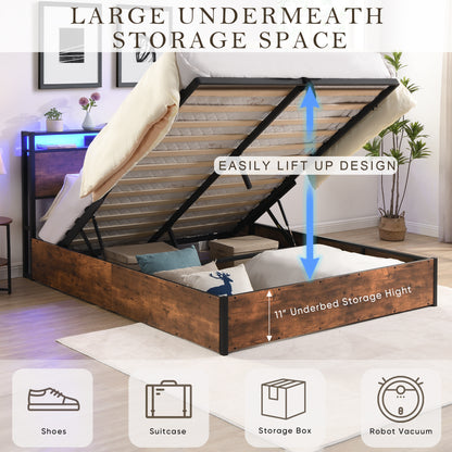 Full-Size Lift-Up Storage Bed Frame