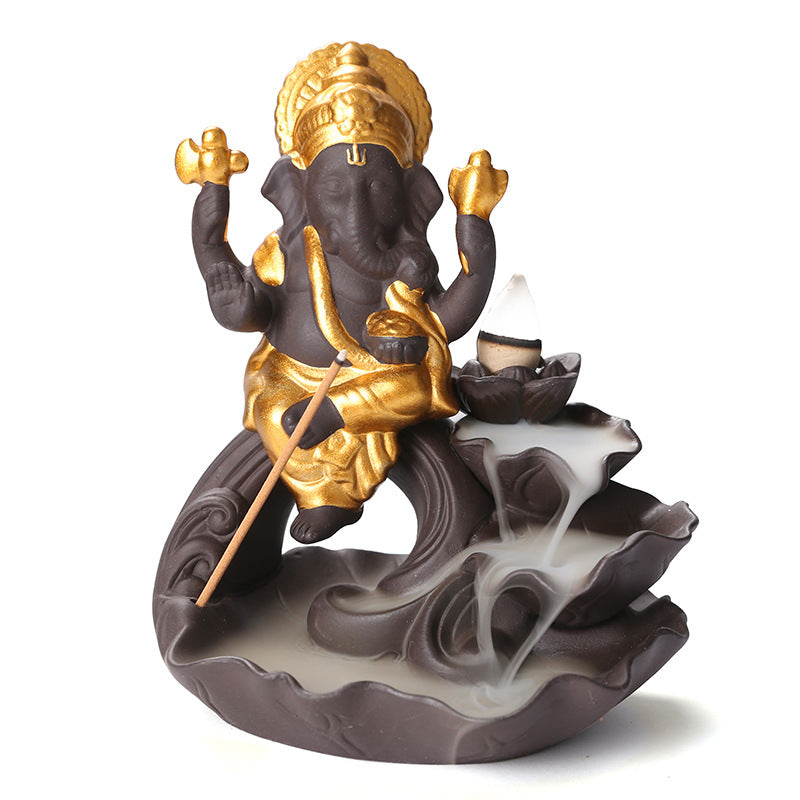 Purple Sand Backflow Incense Burner Like God Ornaments Incense Burner Zen Alpine Running Water Household Sandalwood Incense Burner Line Incense Plug
