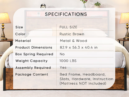 Full-Size Lift-Up Storage Bed Frame