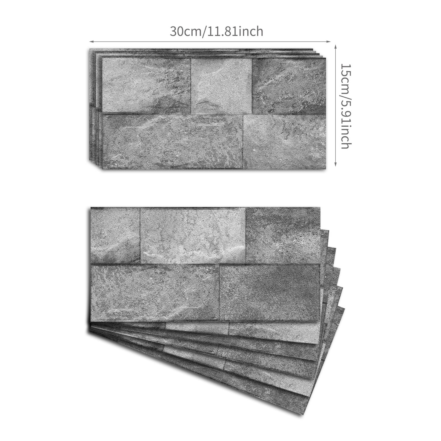 Funlife City Lights Thickened Brick Stickers American Industrial Style Gray Brick Home Waterproof Decorative Stickers