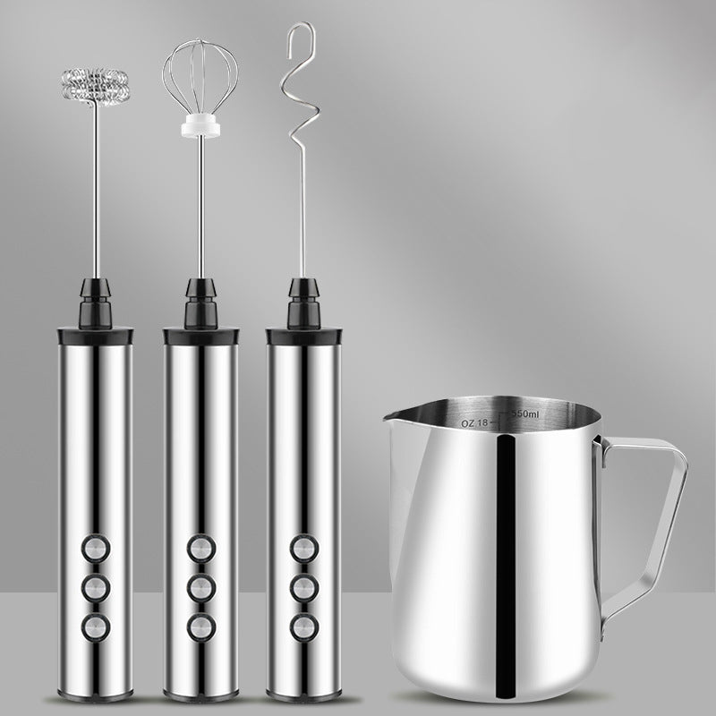 Rechargeable three-head milk Frother hand-held beater electric beater mixer