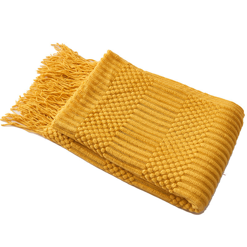 INS Simple Solid Color Air-Conditioning Blanket Blanket Sofa Blanket Office Nap Blanket Homestay Decorative Blanket Thick Winter Style