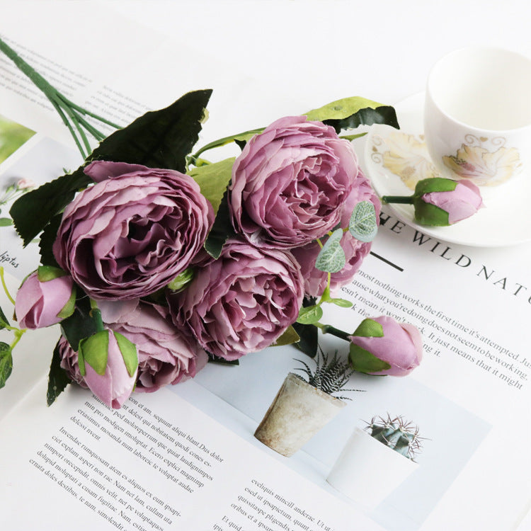 5 Small Peonies Korean Small Bouquets 5 Philips Rose Simulation Flowers Household Wedding Rose Bouquets