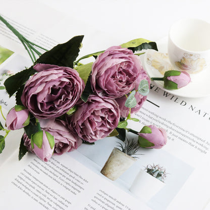 5 Small Peonies Korean Small Bouquets 5 Philips Rose Simulation Flowers Household Wedding Rose Bouquets