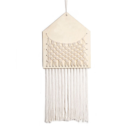 Home Decoration Wood Mesh Pocket Cotton Thread Weaving Small Fresh Living Room Study Wall Hanging Wall Decoration