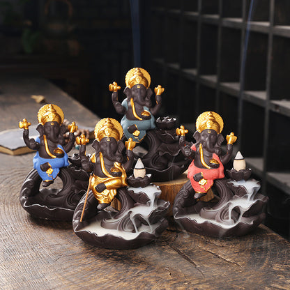 Purple Sand Backflow Incense Burner Like God Ornaments Incense Burner Zen Alpine Running Water Household Sandalwood Incense Burner Line Incense Plug