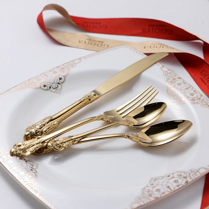 Gold-Plated Stainless Steel Cutlery – Set of 4