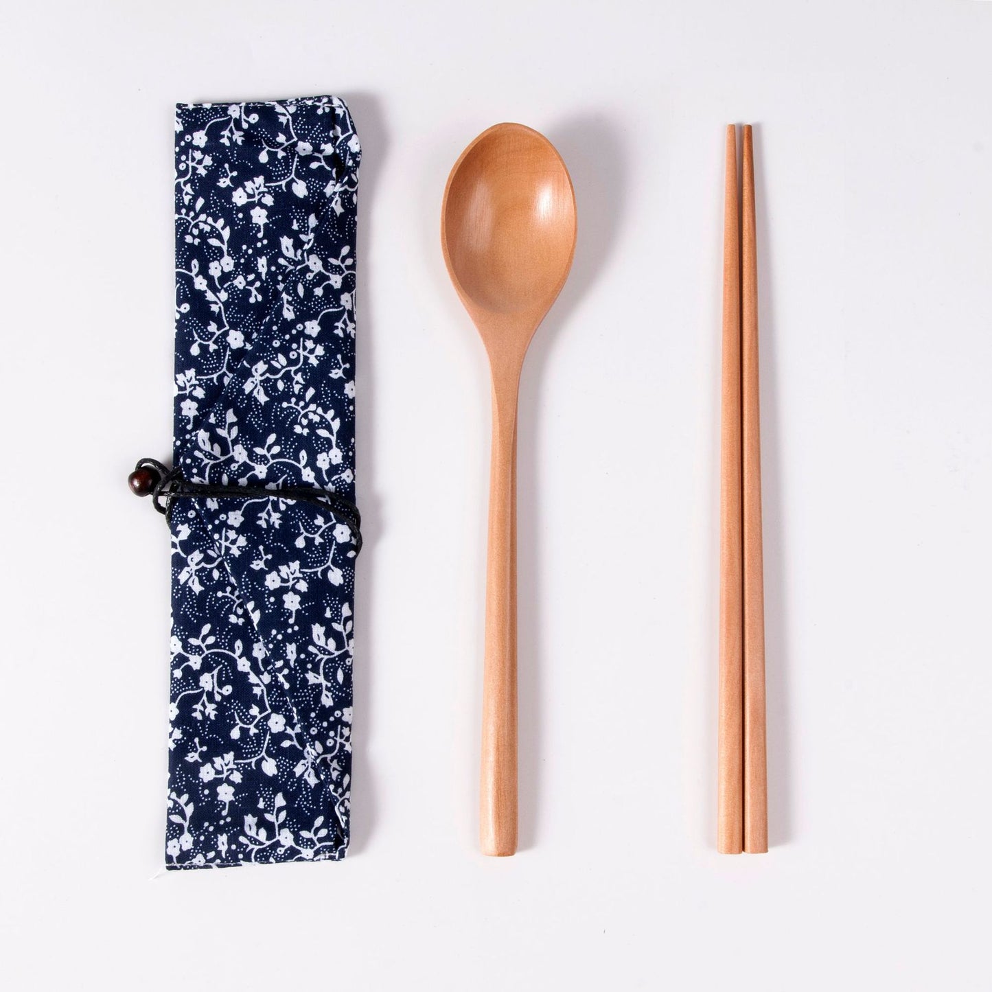 Japanese Style Long Handled Spoons, Forks, Chopsticks, Three Piece Set Of Wooden Portable Tableware, Chopsticks, Spoons, Set