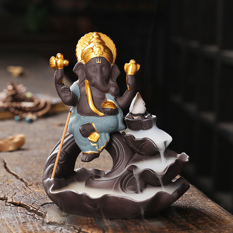 Purple Sand Backflow Incense Burner Like God Ornaments Incense Burner Zen Alpine Running Water Household Sandalwood Incense Burner Line Incense Plug