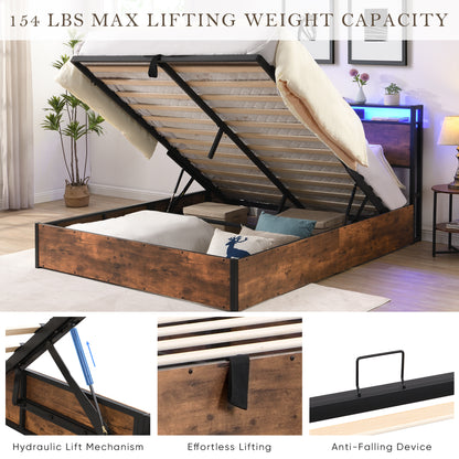 Full-Size Lift-Up Storage Bed Frame