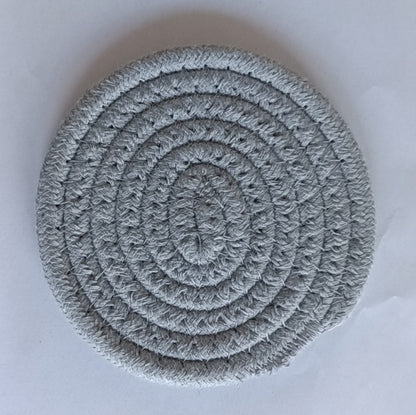 Cotton thread placemat hand woven insulation mat bowl mat cup mat thickened and simple cotton linen table mat