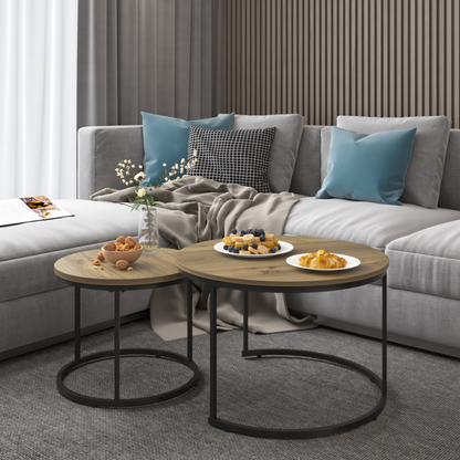 Round Nesting Coffee Tables – Set of 2