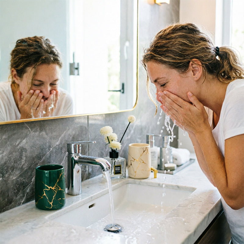 Couple's Ceramic Bathroom Cups