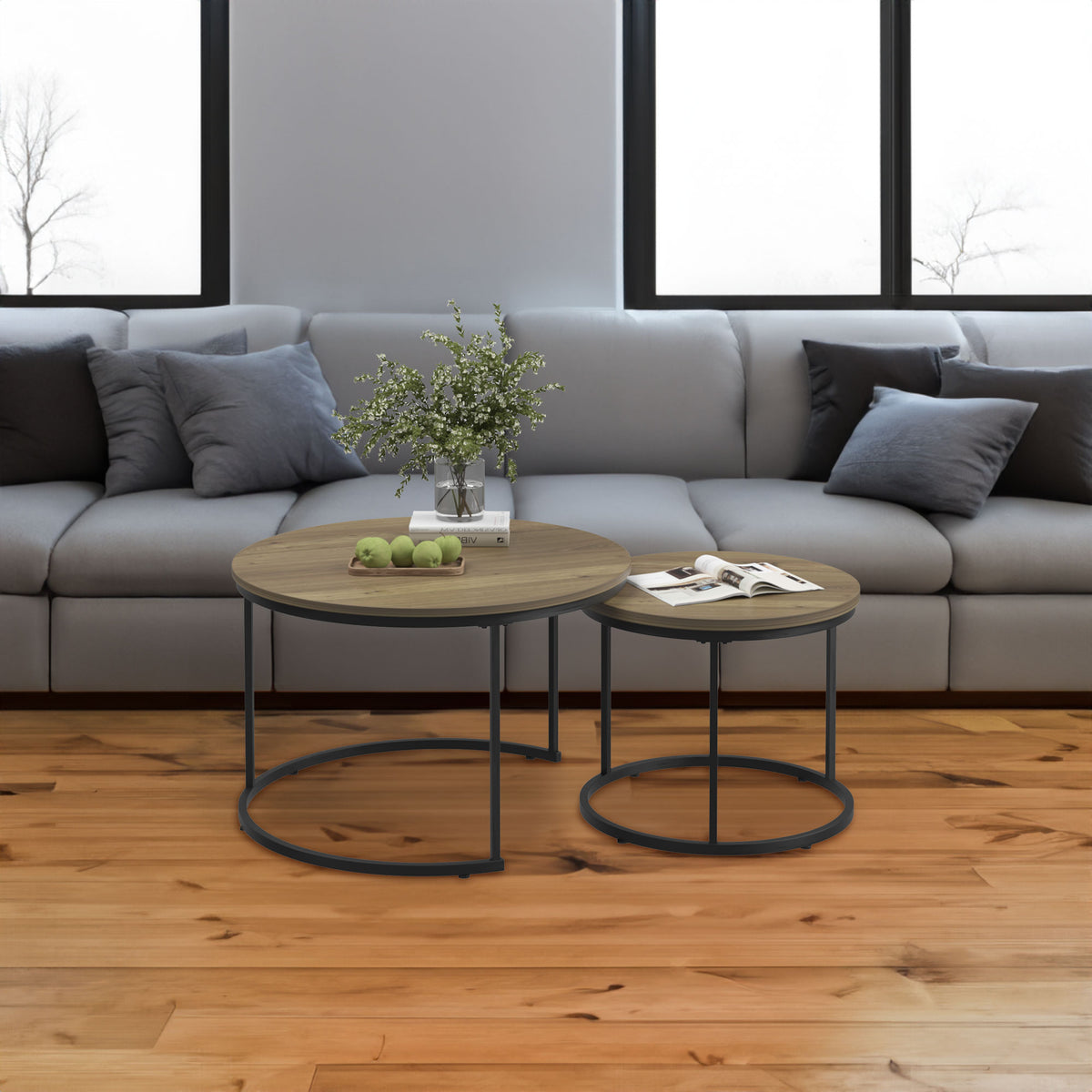 Round Nesting Coffee Tables – Set of 2