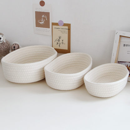 Ship-Shaped Cotton Rope Storage Basket