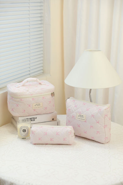 Storage Organizer Floral Quilted Makeup Bags Cotton Padded Cosmetic Bag Large Travel Toiletry Bag Women Zipper Wash Bag