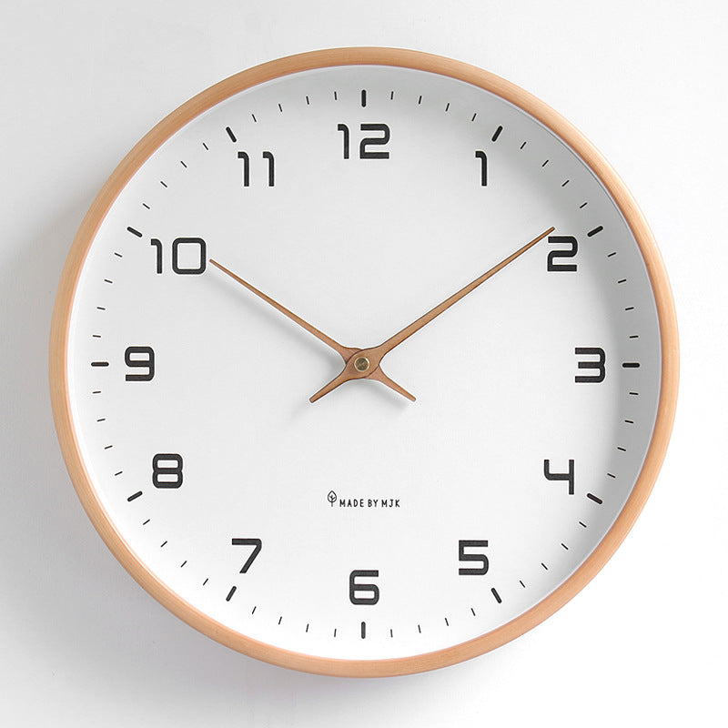 Nordic Solid Wood Simple Wall Clock Living Room Home Clock Decoration Silent Clock Fashionable Japanese Modern Light Luxury