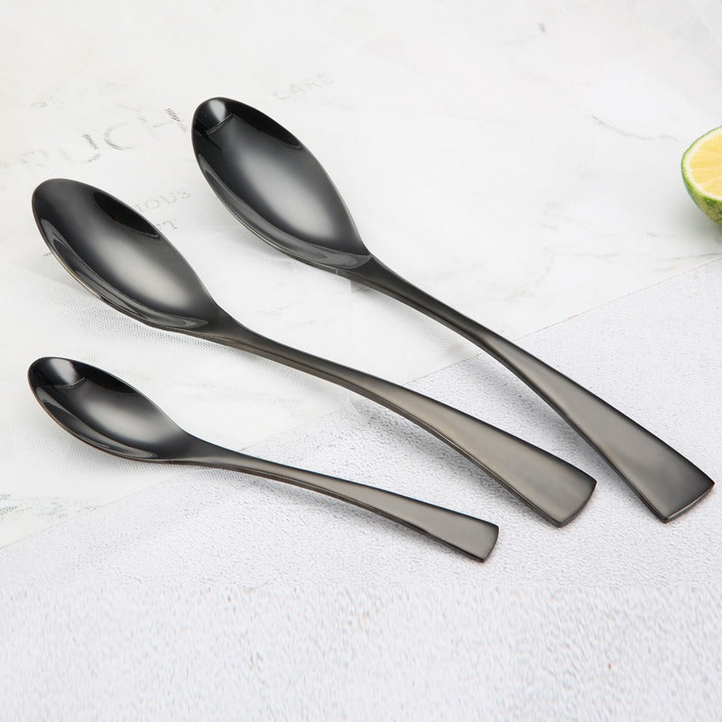 Caya Black Stainless Steel Cutlery Set