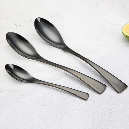 Caya Black Stainless Steel Cutlery Set