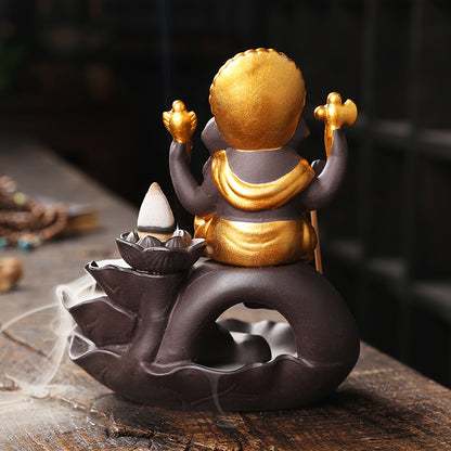 Purple Sand Backflow Incense Burner Like God Ornaments Incense Burner Zen Alpine Running Water Household Sandalwood Incense Burner Line Incense Plug