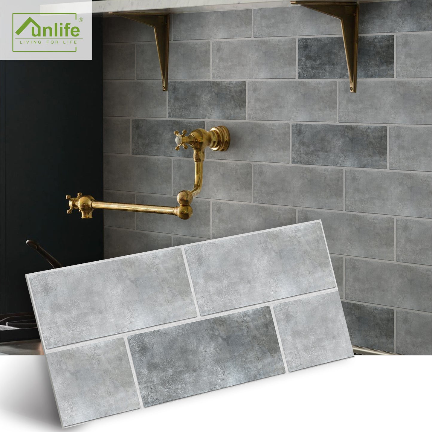 Funlife Simple Style Thickened Brick Stickers American Industrial Style Home Decoration DIY Self-Adhesive Wall Sticker