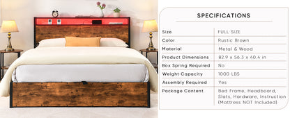 Full-Size Lift-Up Storage Bed Frame