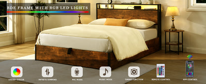Full-Size Lift-Up Storage Bed Frame