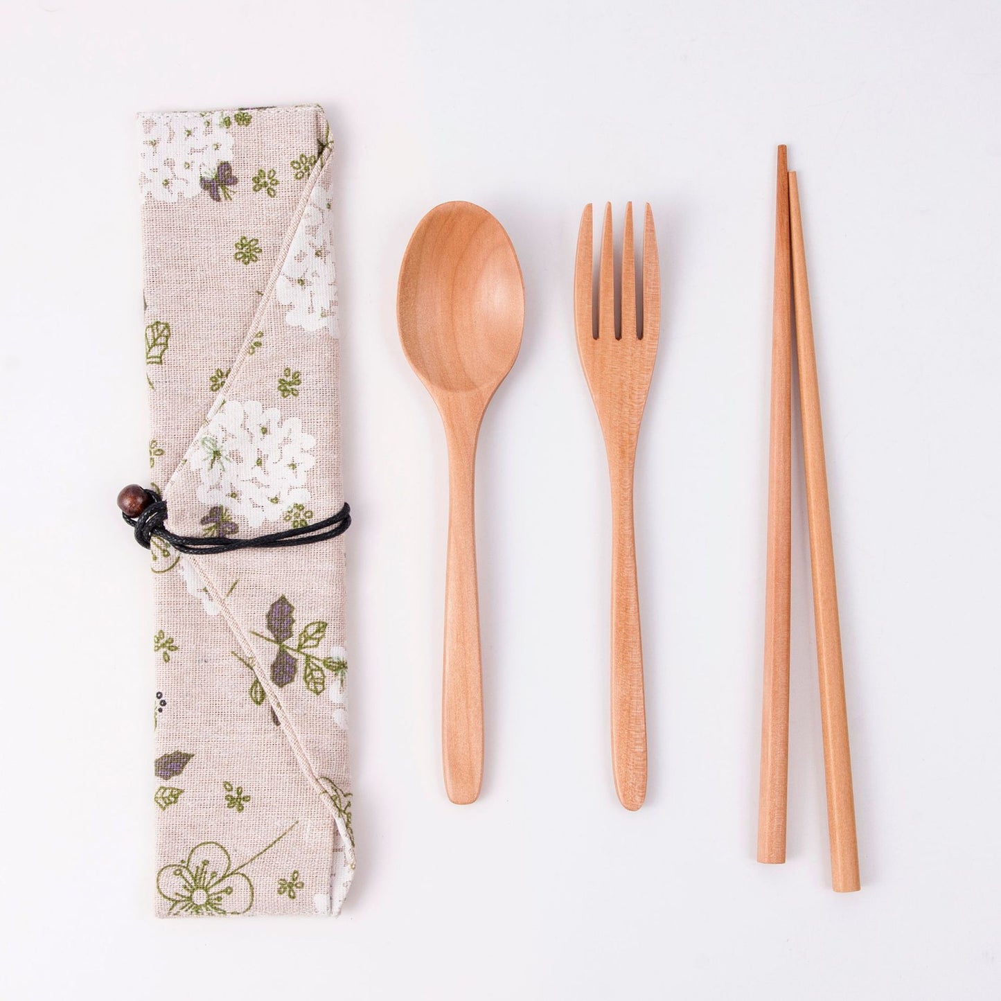 Japanese Style Long Handled Spoons, Forks, Chopsticks, Three Piece Set Of Wooden Portable Tableware, Chopsticks, Spoons, Set