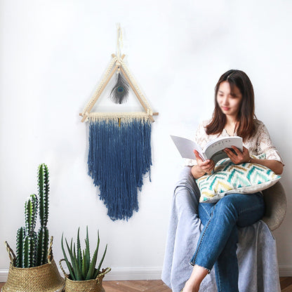 Peacock Feather Woven Wall Tapestry