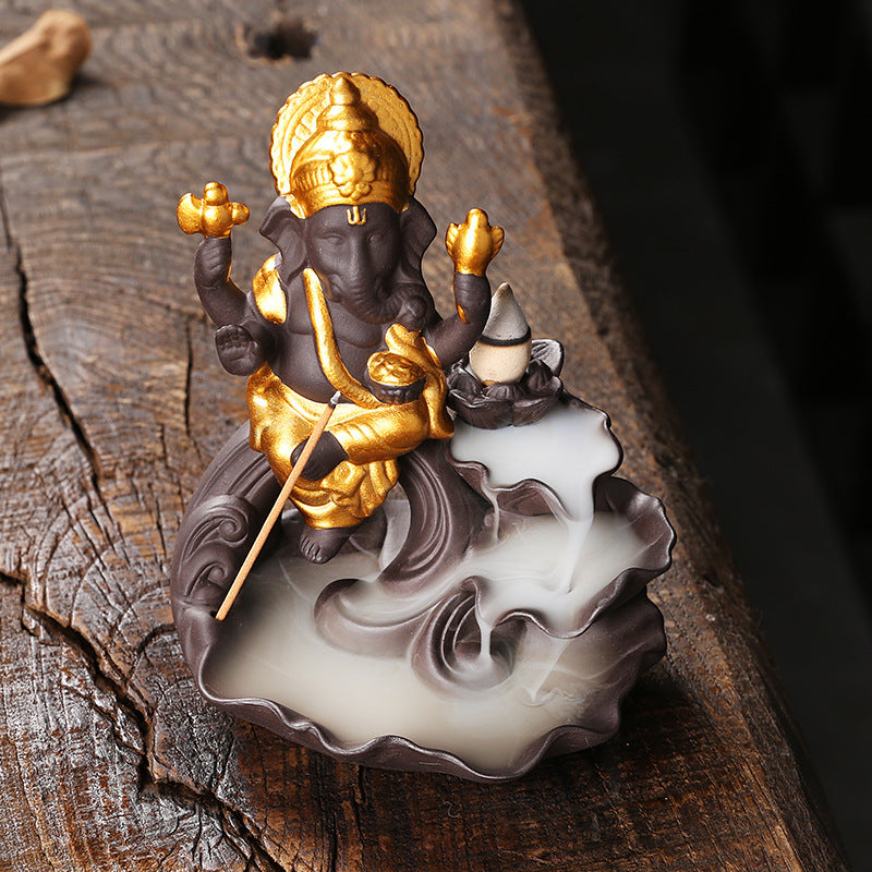 Purple Sand Backflow Incense Burner Like God Ornaments Incense Burner Zen Alpine Running Water Household Sandalwood Incense Burner Line Incense Plug